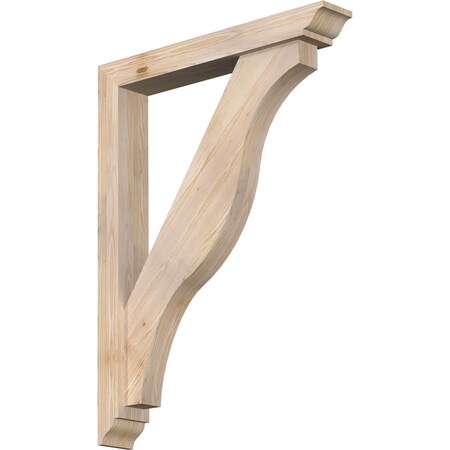 Ekena Millwork Funston Traditional Smooth Bracket w/ Offset Brace, Douglas Fir, 5 1/2"W x 36"D x 48"H BKT0604X36X48FST01SDF